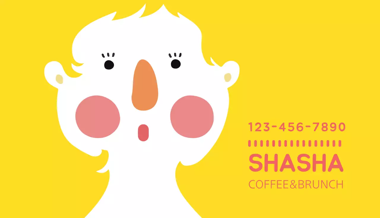 Yellow Playful Coffee Promotion Business Card