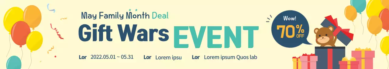Banner de promoção de família simples bege