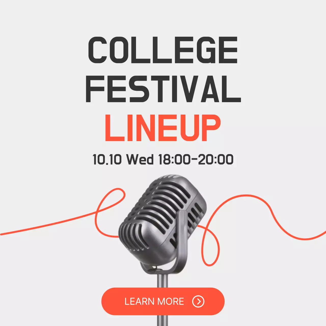 Orange Modern Festival Announcement Social Media Post