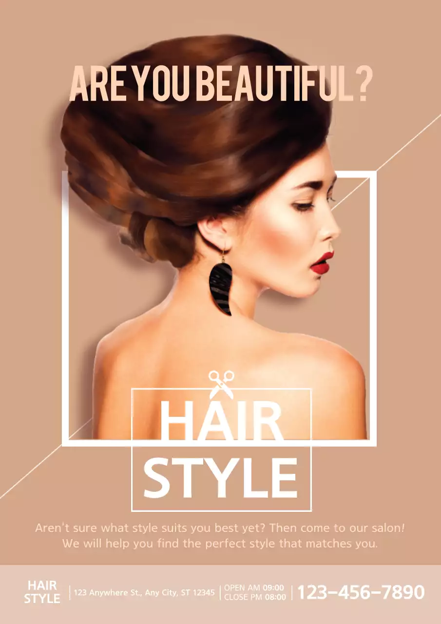 Beige Elegant Hair Promotion Poster