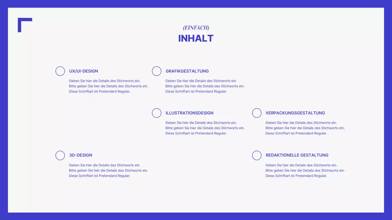 Eine einfache Mappe in Blau und Weiß