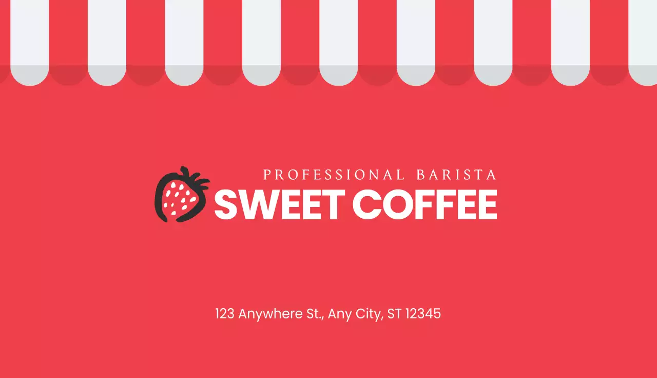Red Trendy Coffee Promotion Business Card