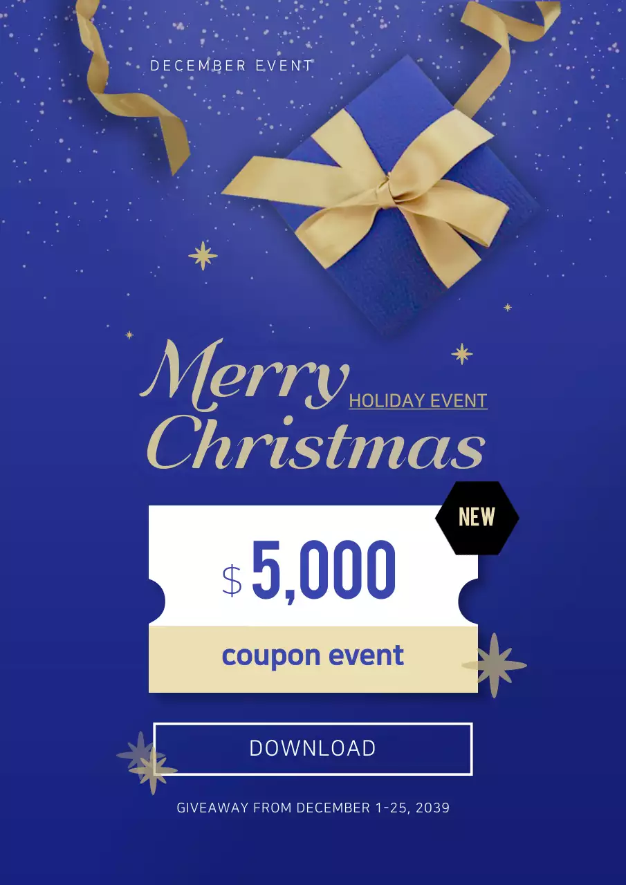 Blue Modern Christmas Promotion Poster