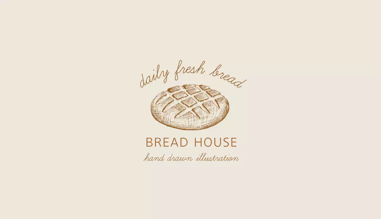 brown illustration vintage food bread bakery