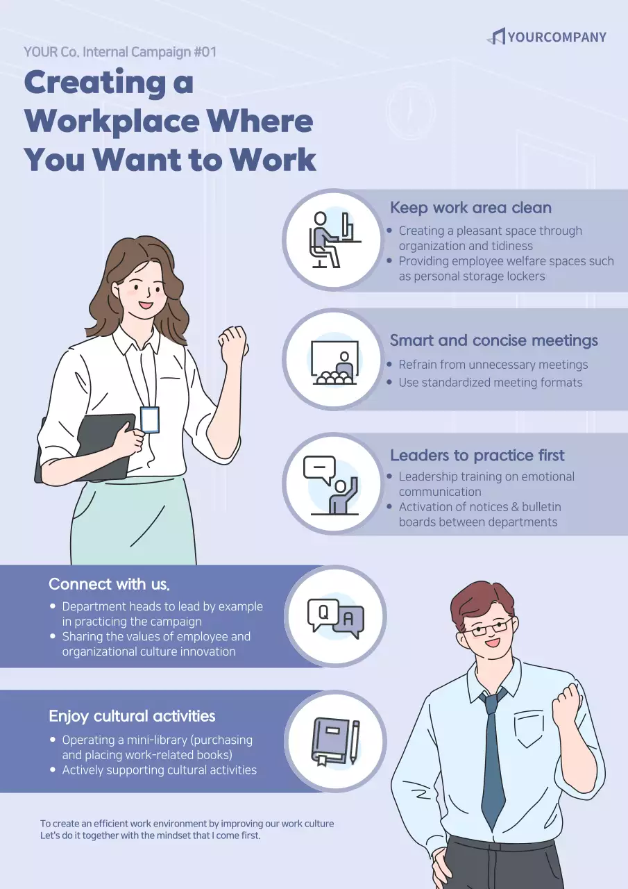 Blue Professional Workplace Guide Poster