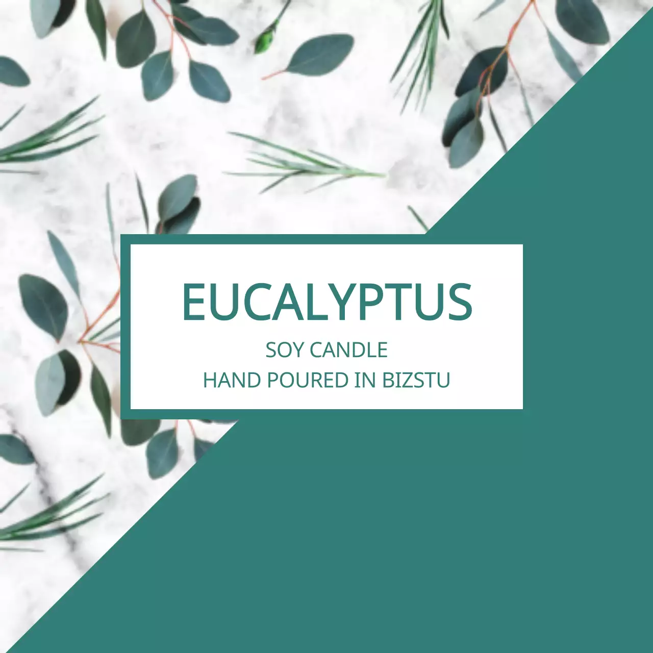 Spanduk Label Lilin Botani Teal