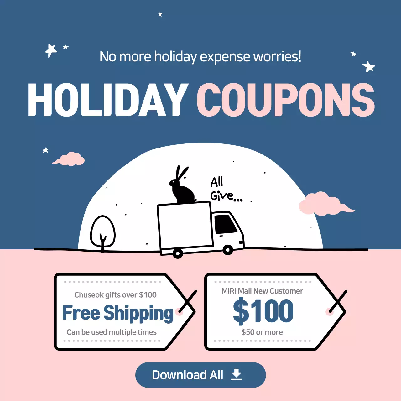 Blue Modern Holiday Promotion Instagram Post