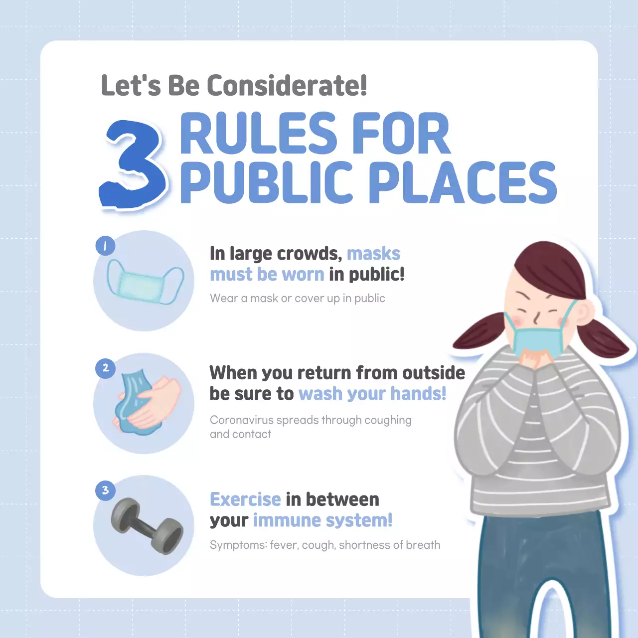 Blue Simple Health Guideline Instagram Post