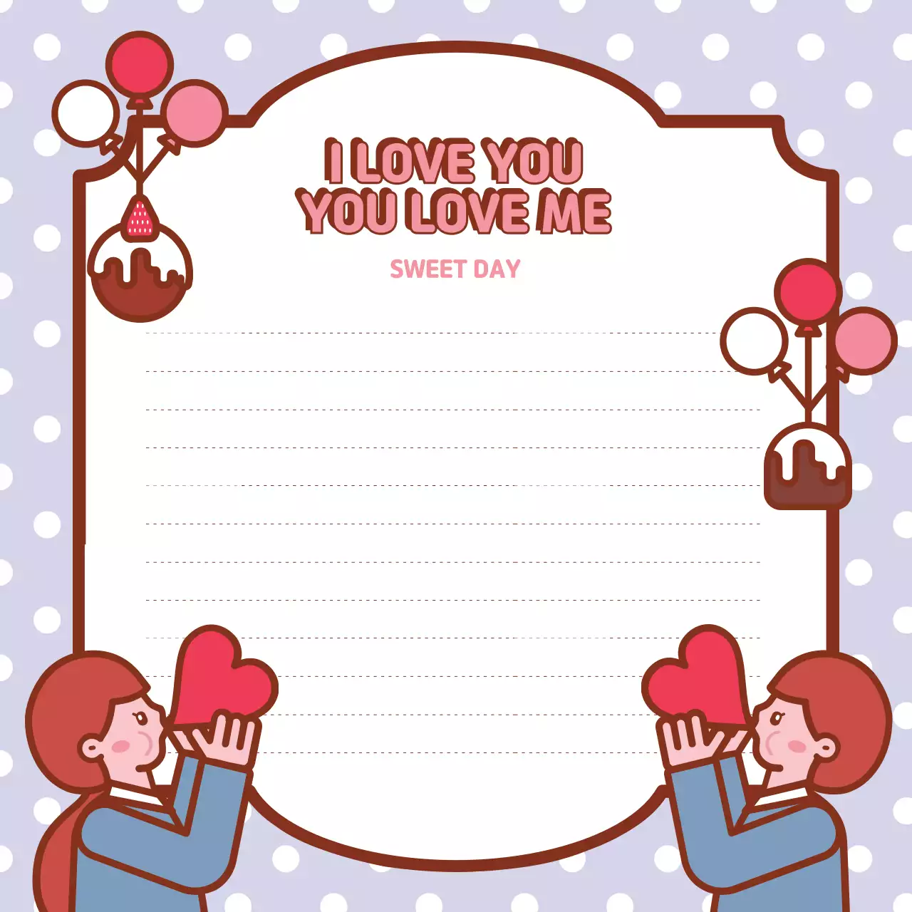 Pink Cute Love Card Instagram Post