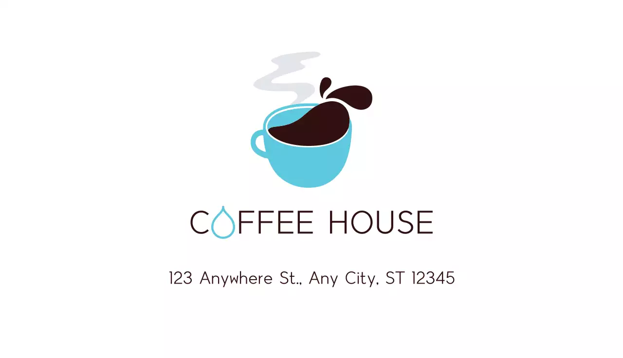 Blue Minimal Coffee Promotion Business Card