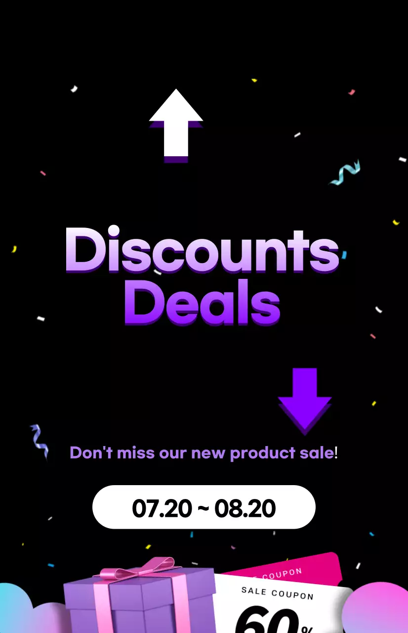 A party-ready sale in purple and black