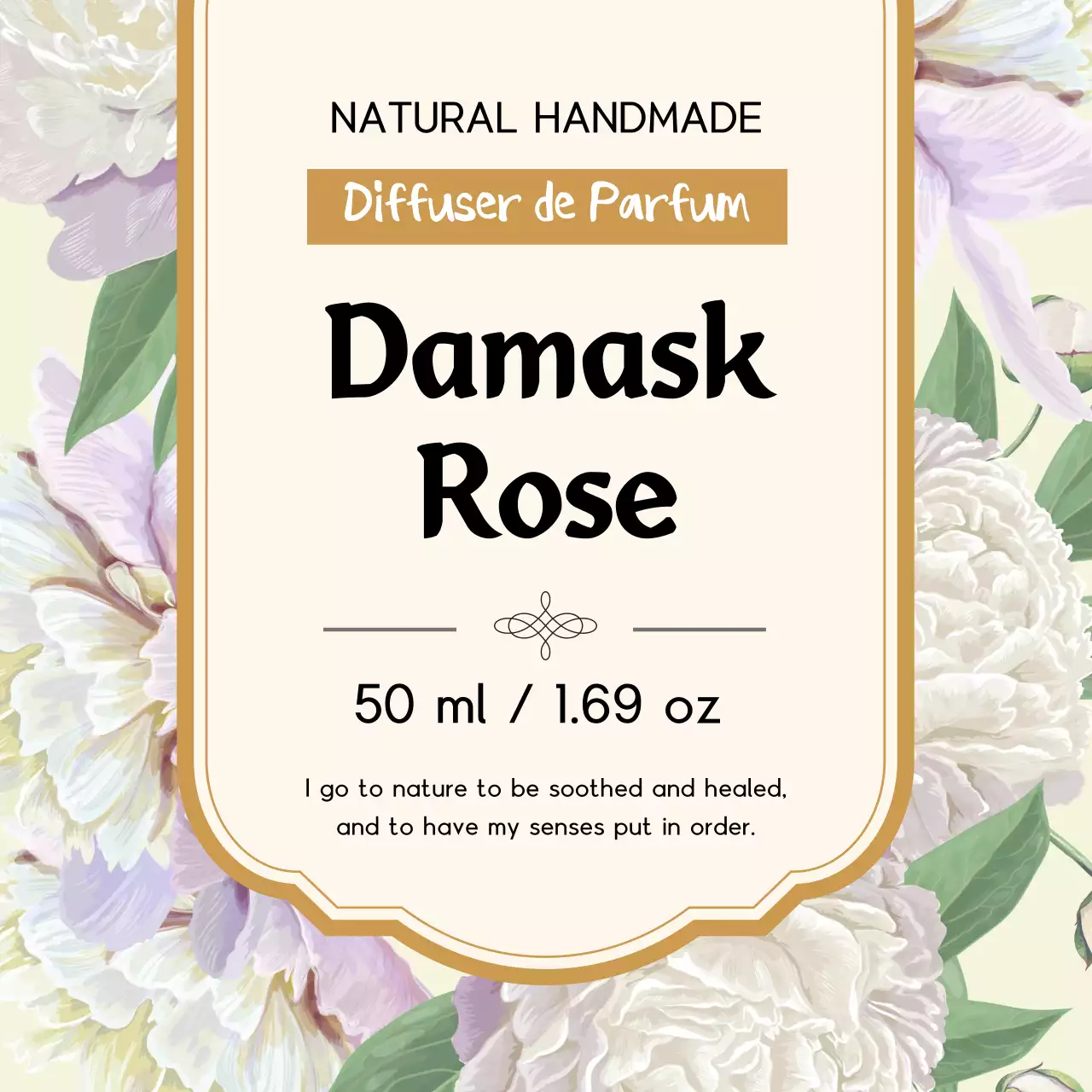 Beige Floral Perfume Label Instagram Post