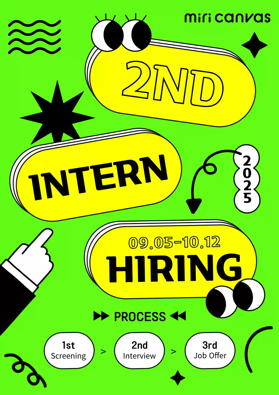Green Trendy Hiring Announcement Poster