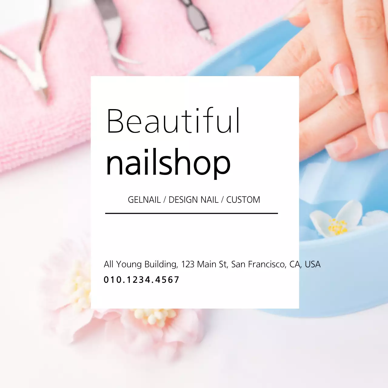 Pink Elegant Nailshop Advertisement Banner