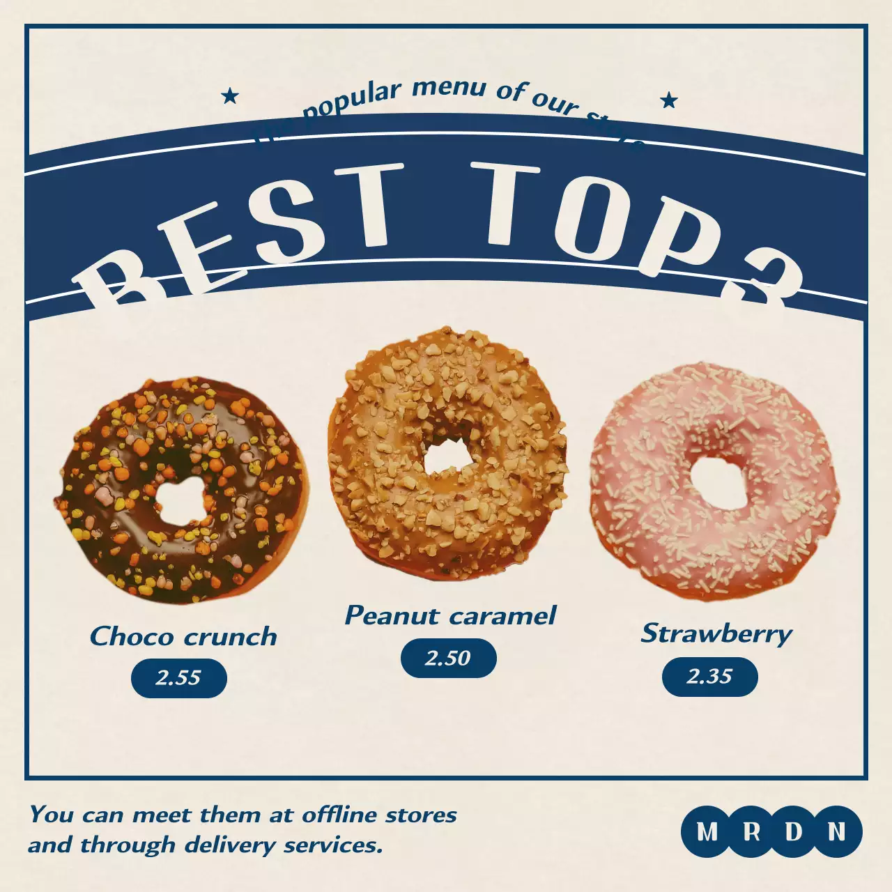 Navy blue neutro branded donut layout bundle pack