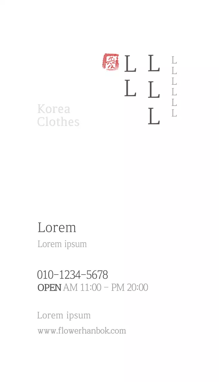 Cartão de visita de propaganda de Hanbok tradicional pastel