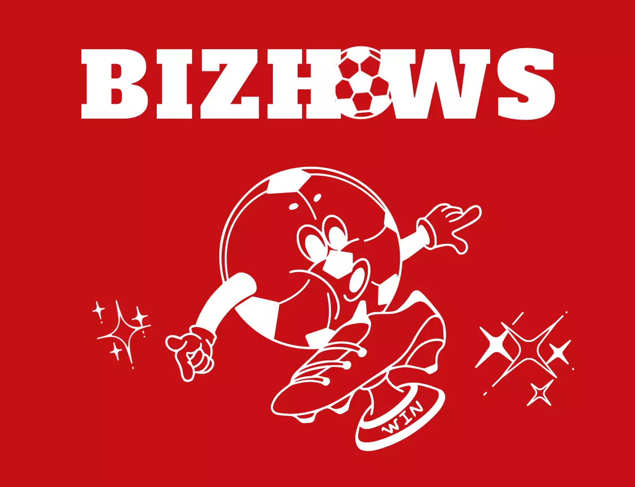 Red and white comical soccer ball character illustration style soccer sports club