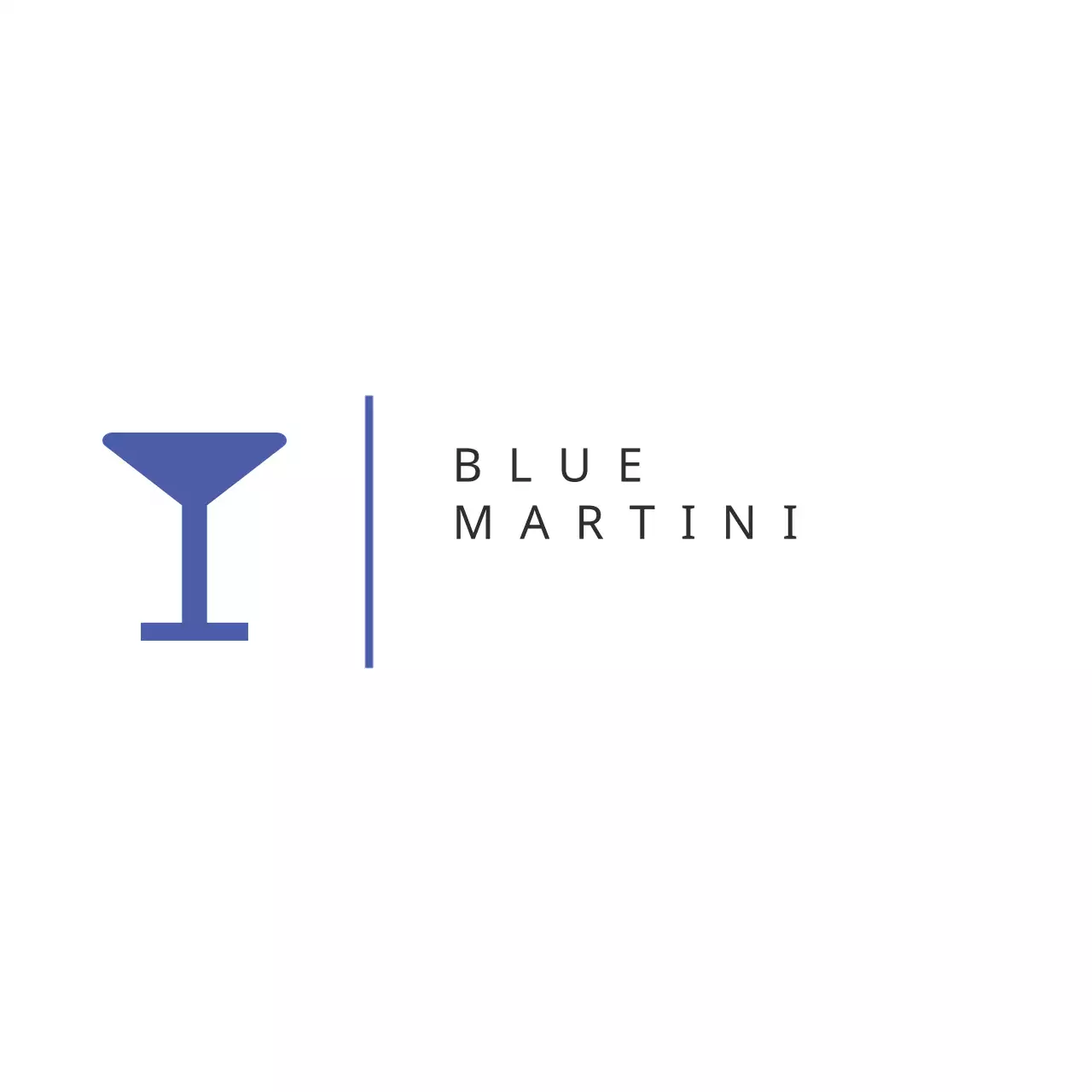 Blue Minimal Martini Logo
