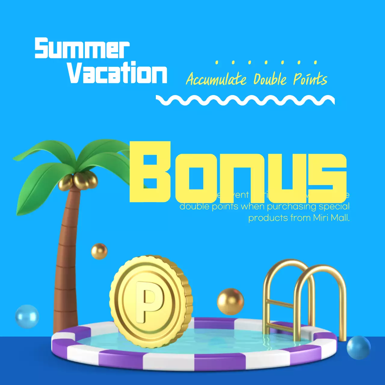 Blue and 3D Image Points Summer Event