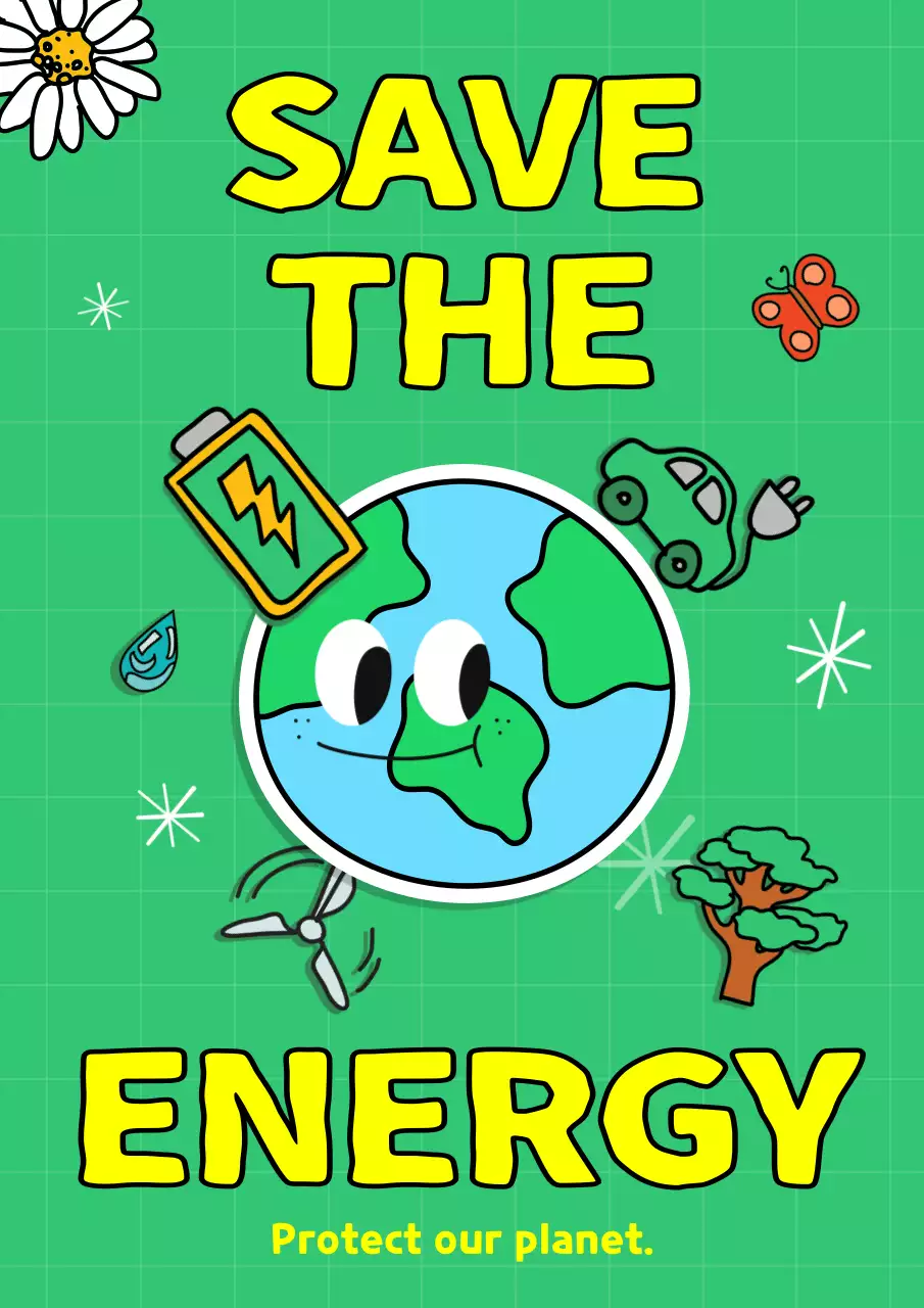 그린 코믹 에너지 홍보 포스터