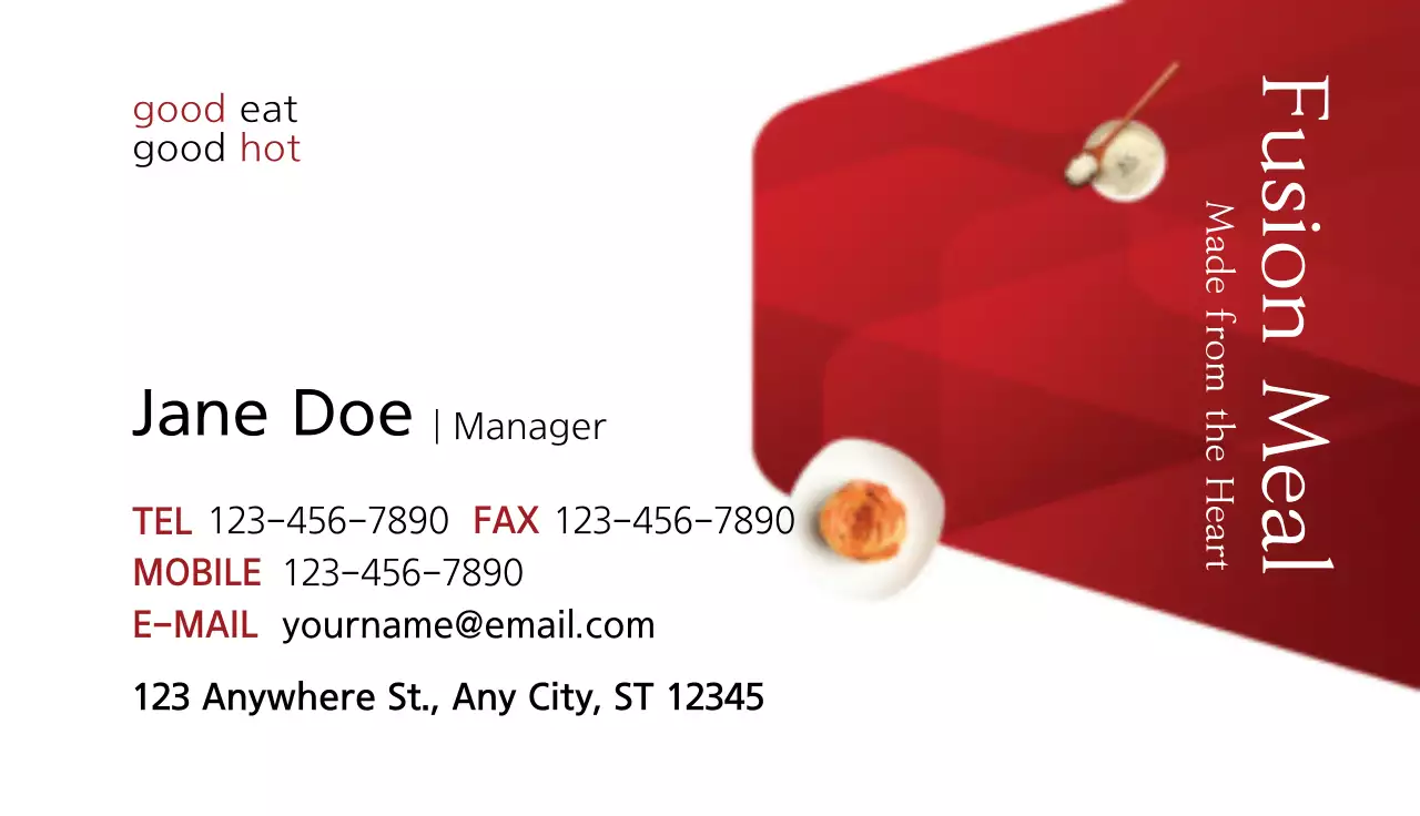 Beige Minimal Restaurant Promotion Business Card