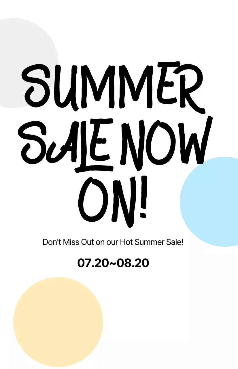 Promote a summer sale with calligraphy on a white background