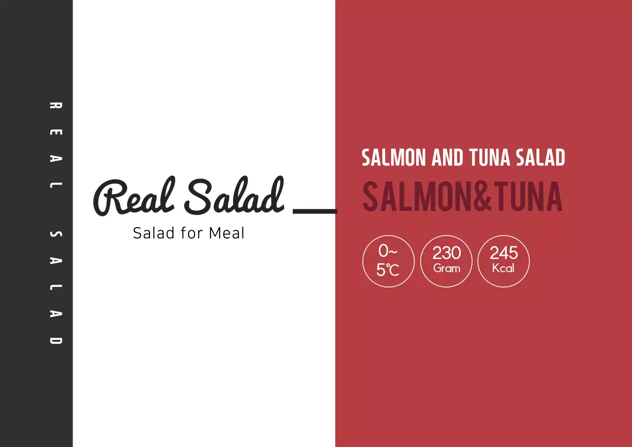 Red Minimal Salad Promotion Poster