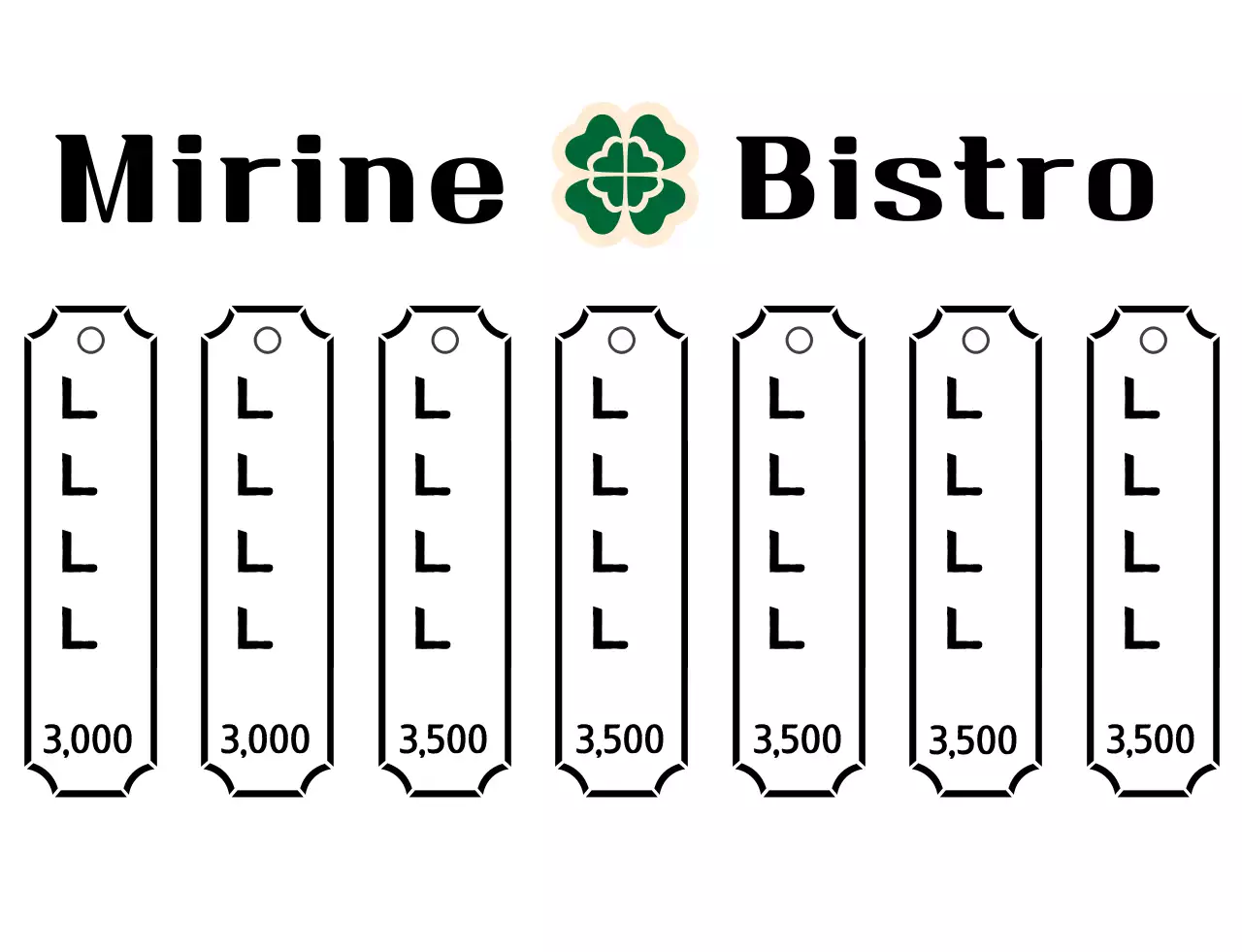 A bistro menu with a green, retro logo