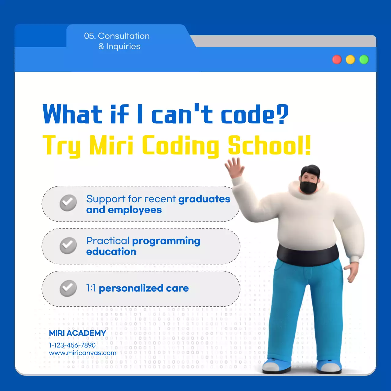 Blue Modern Coding Guide Instagram Carousel