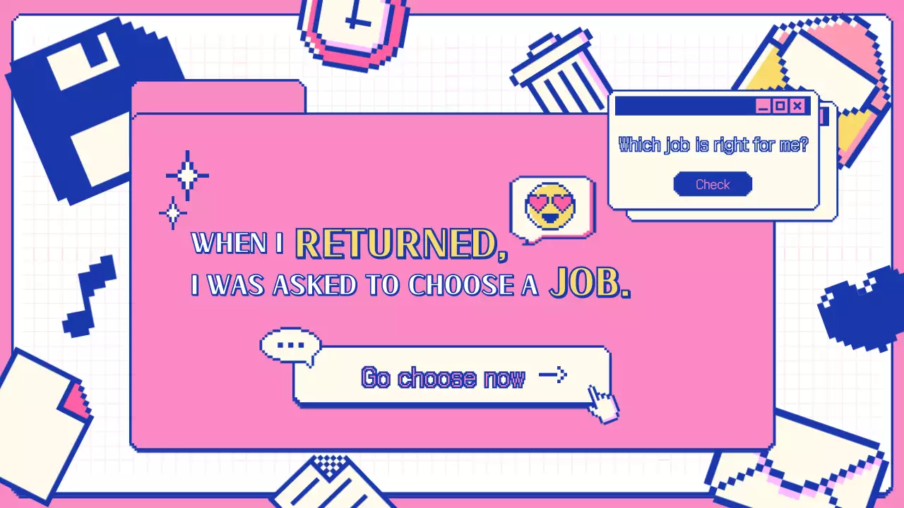 핑크 레트로 커리어 가이드 프레젠테이션