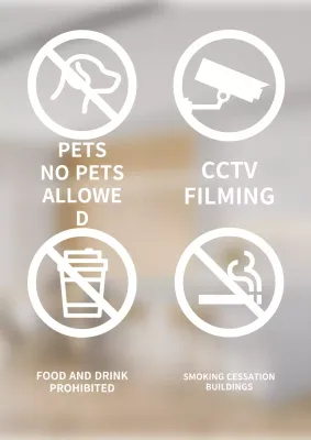 Stiker Huruf Piktogram Putih Sederhana