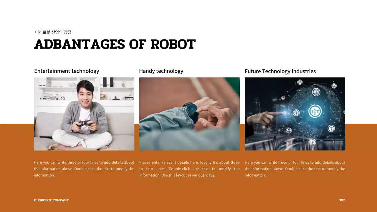 bài thuyết trình về robot màu nâu và trắng