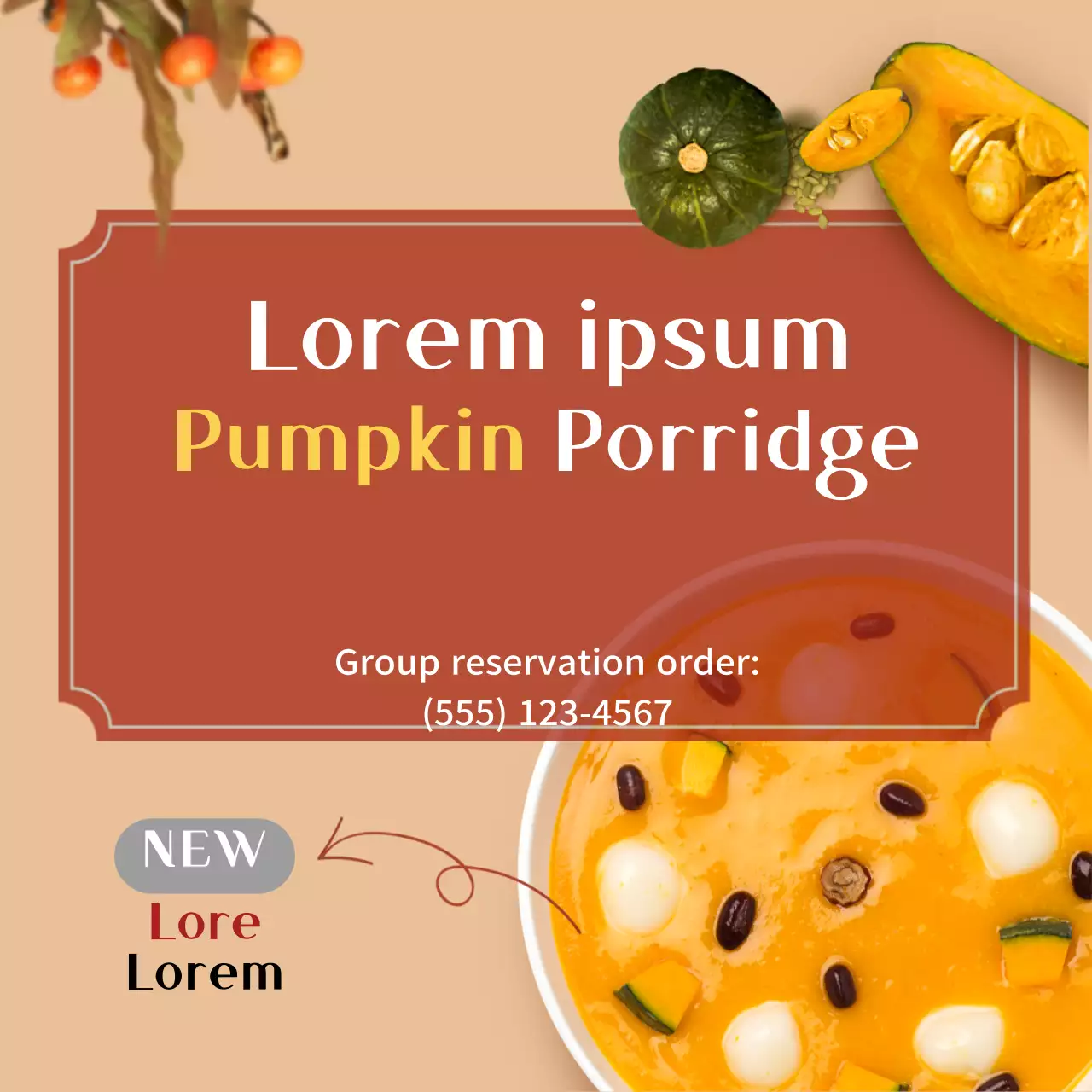 Orange Traditional Pumpkin Promotion Banner