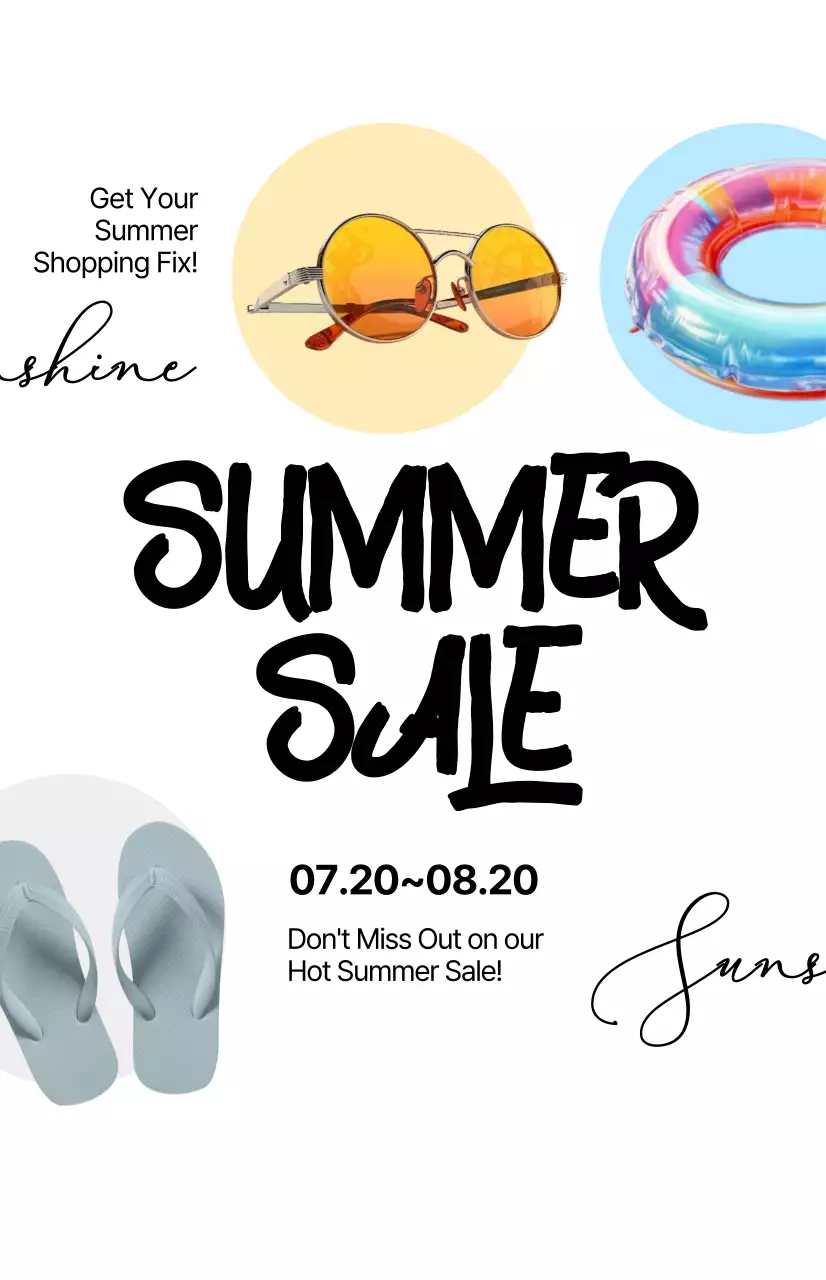 Promote a summer sale with calligraphy on a white background