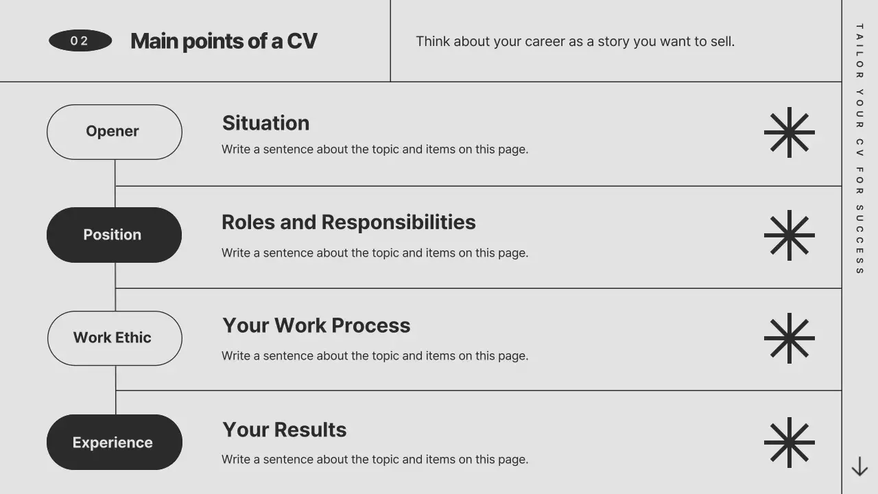 회색 모노톤의 레트로 컨셉의 심플한 채용 전략 발표자료
