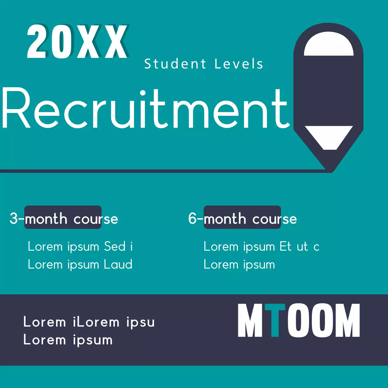Teal Modern Student Recruitment Promotion Banner