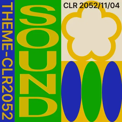 A simple green and blue music festival announcement