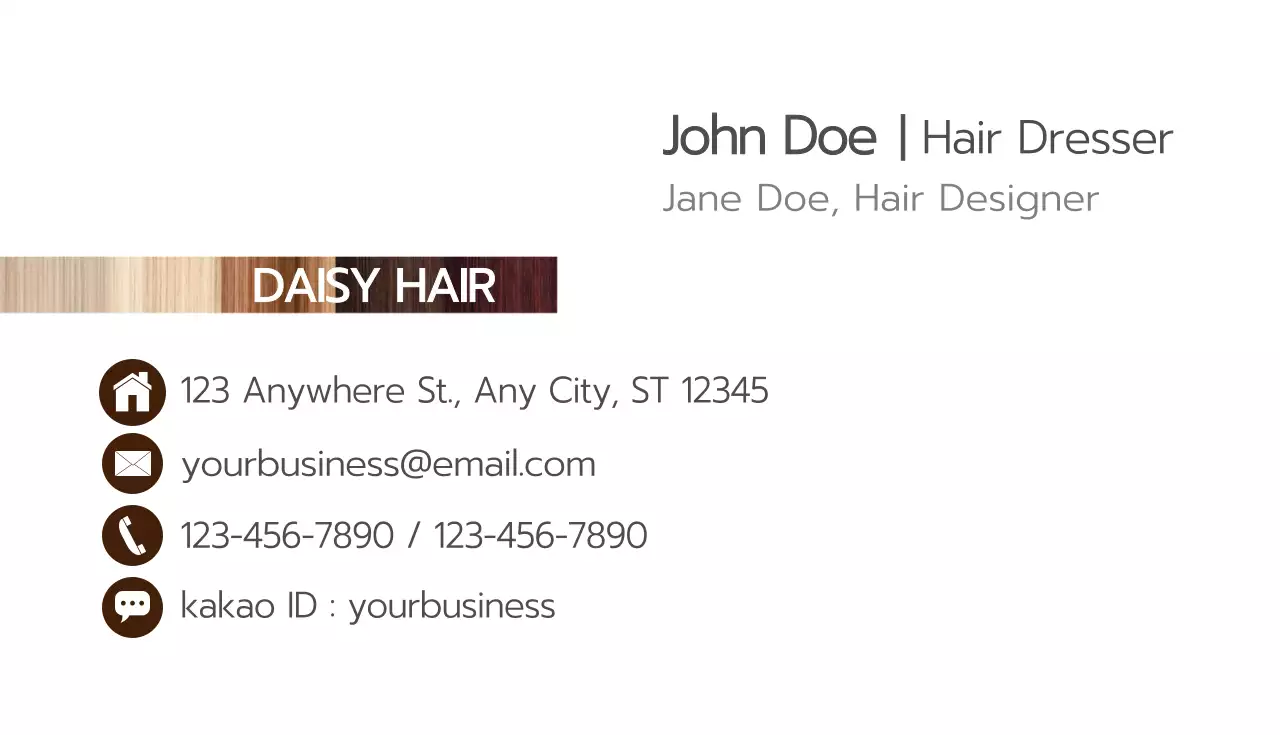 Brown Modern Hair Business Card