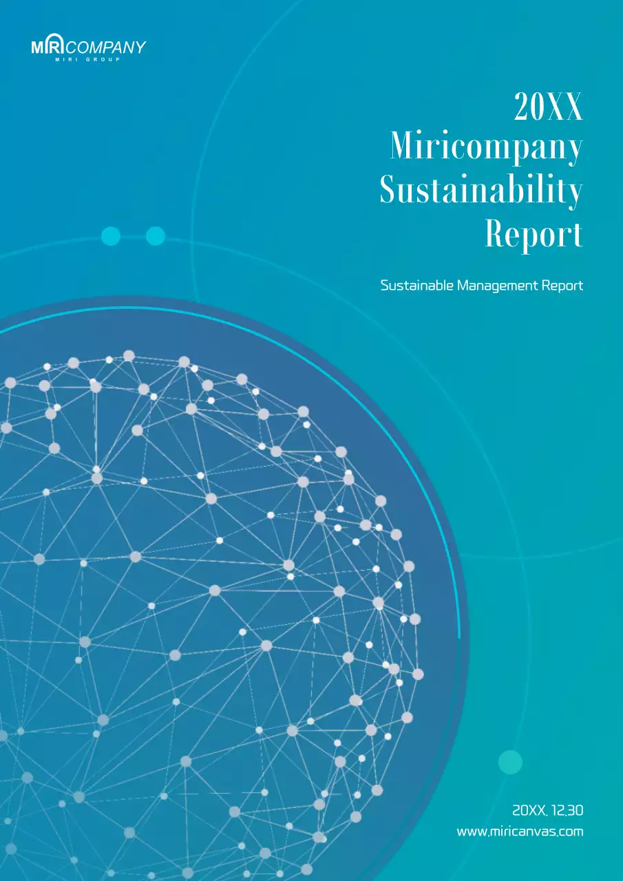 A simple sustainability report in blue