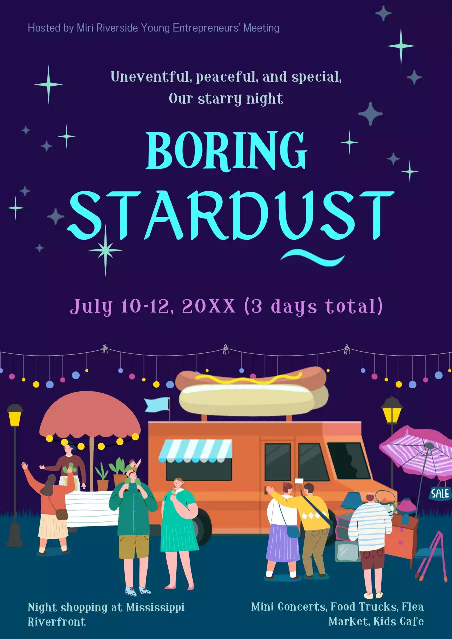 Purple Retro Event Announcement Poster