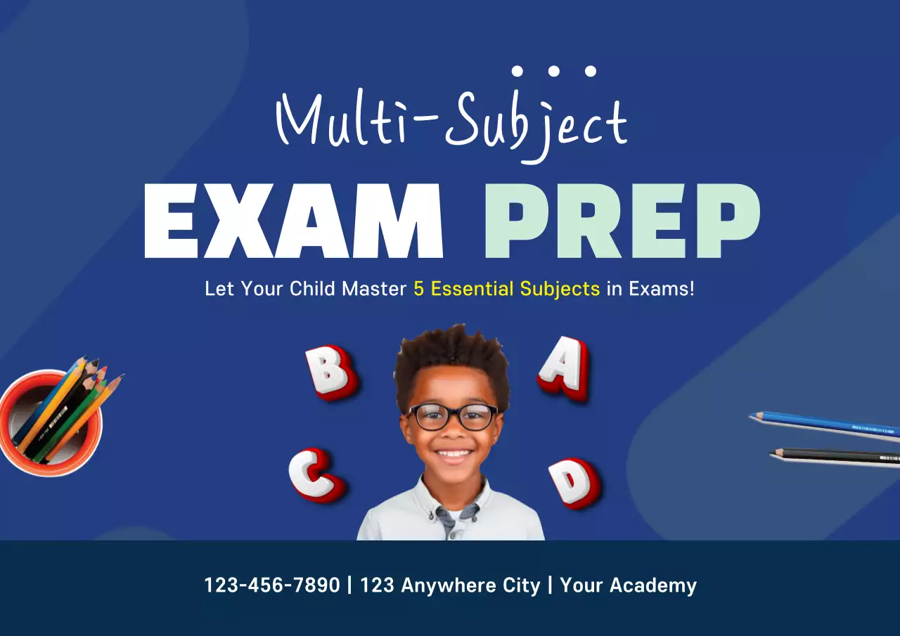 Blue Modern Exam Guide Poster