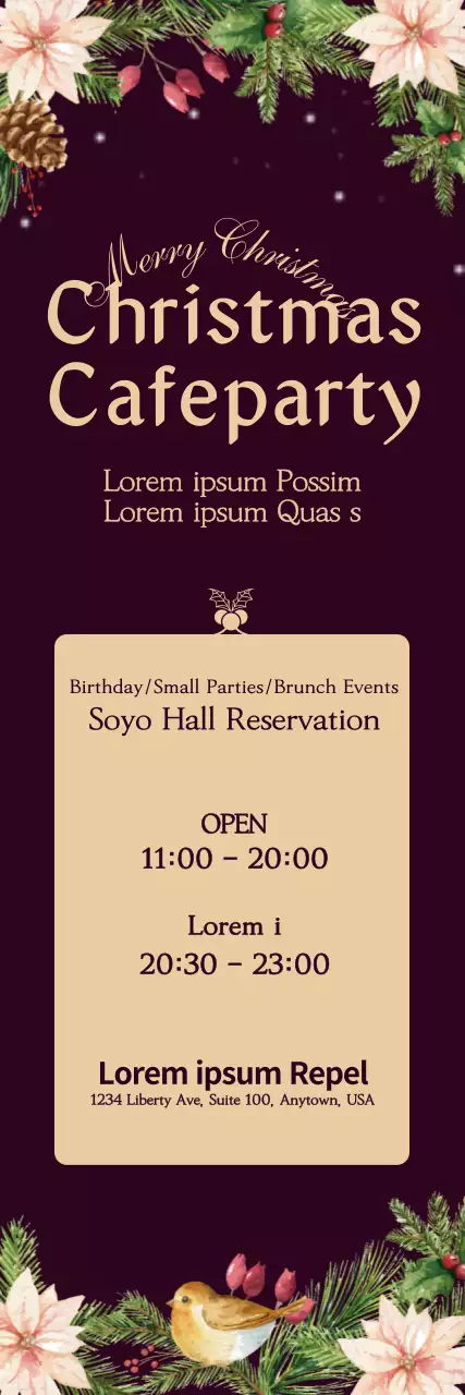 Banner de convite tradicional de Natal marrom