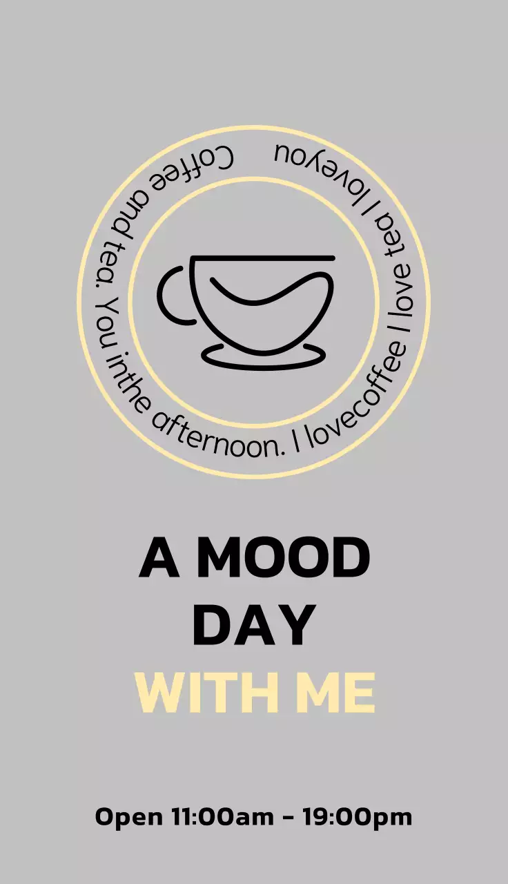 Promote your cafe with a simple black and yellow circle logo