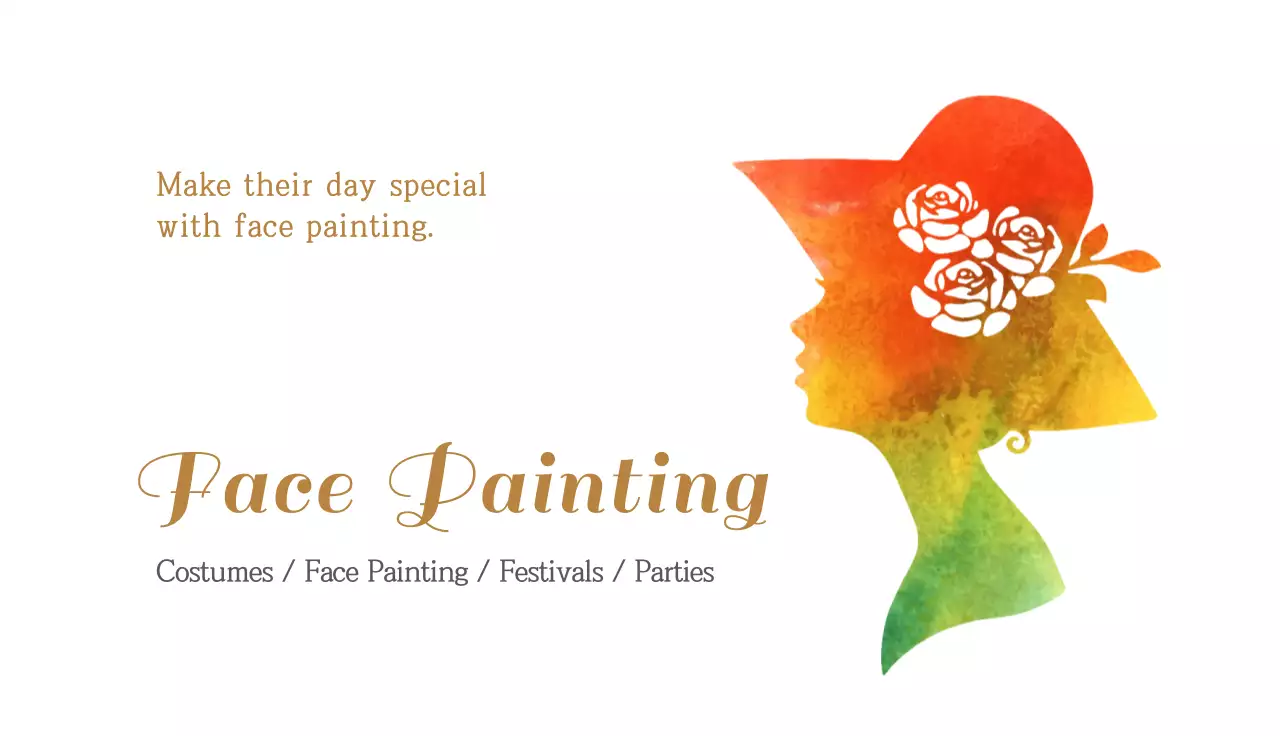 Rainbow Artistic Face Painting Promotion Business Card