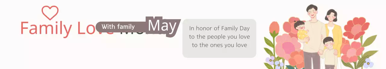 Banner de anúncio de família tradicional rosa