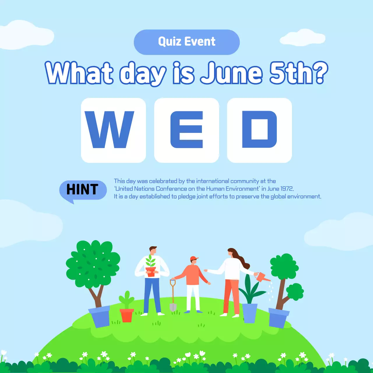 Blue Minimal Environment Event Social Media Post