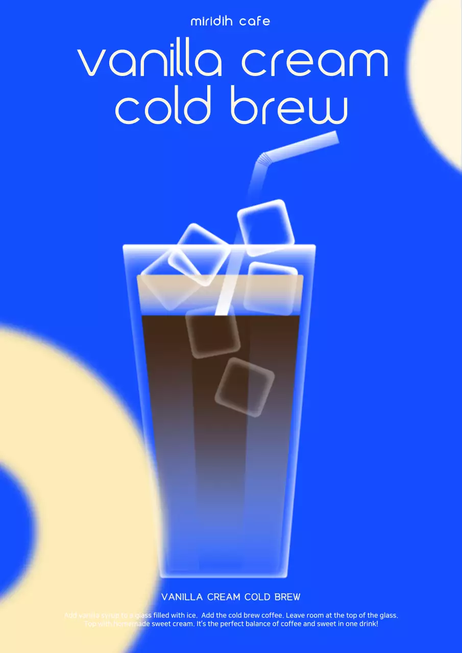 Blue Modern Cold Brew Advertisement Poster