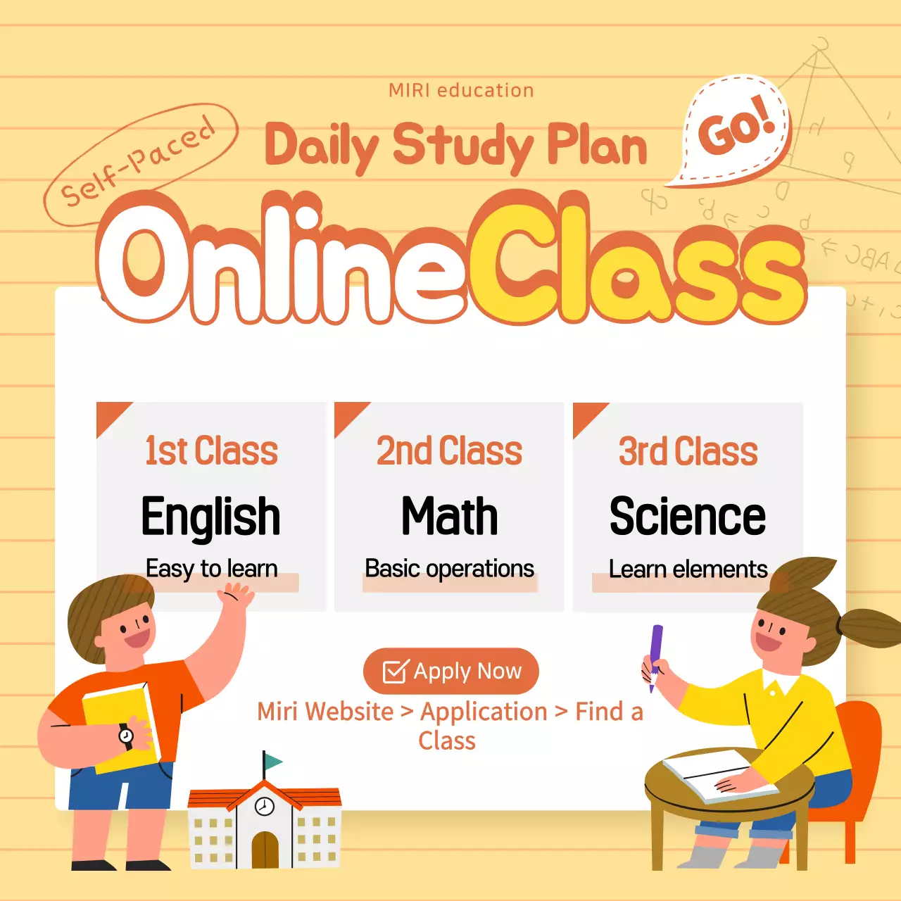 Orange Modern Education Promotion Social Media Post