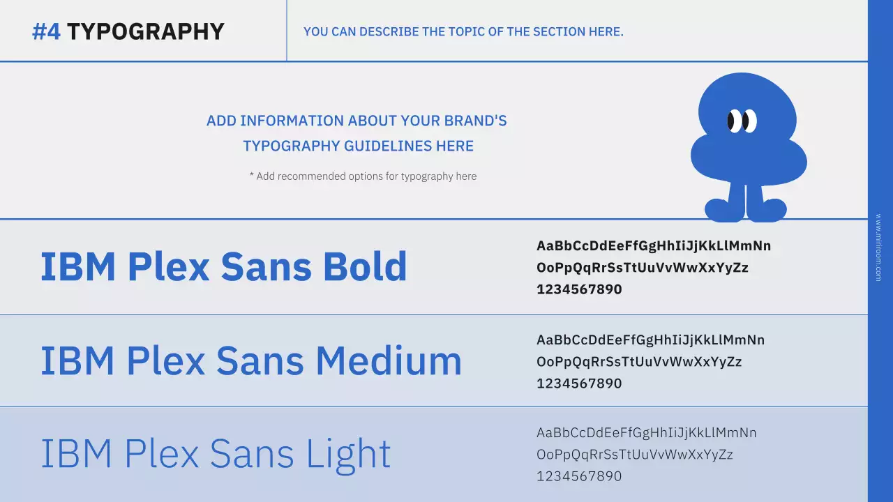 Simple branding presentation in blue and black