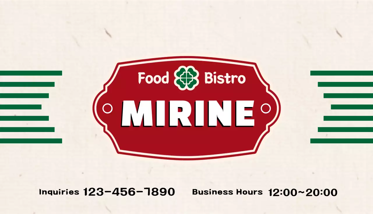 Red Vintage Bistro Menu Business Card